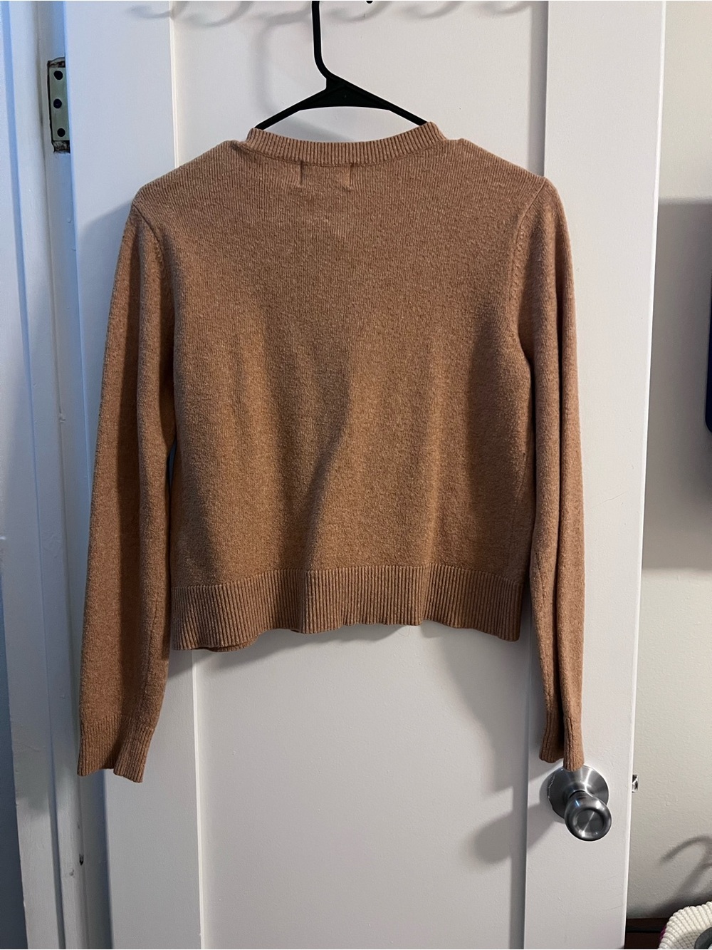 Old Navy Women's Camel Button-Front Crewneck Cardigan - Picture 2 of 3